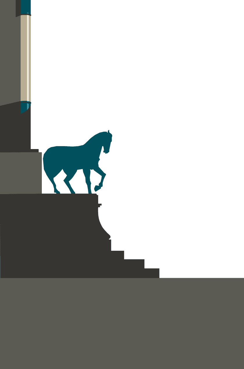 Followed by the first horse