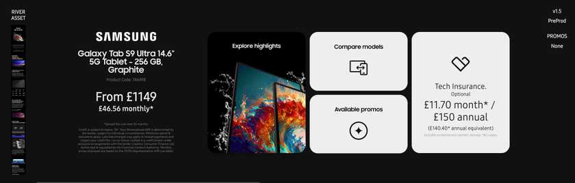 The redesigned ticket for a tablet