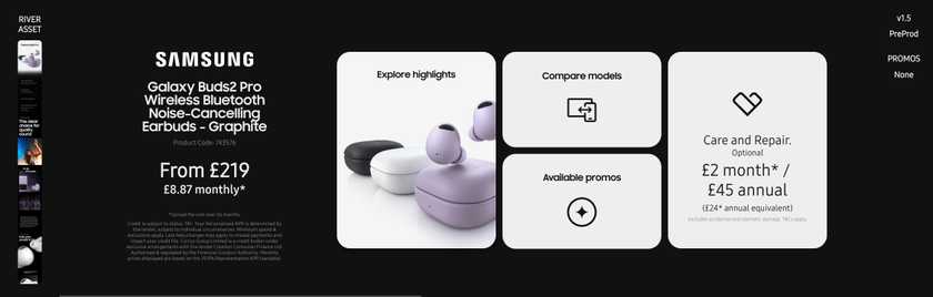 The redesigned ticket for earbuds